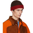Marni Red and Brown Jersey Beanie