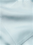 Loewe - Convertible-Collar Logo-Jacquard Silk Shirt - Blue