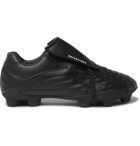 Balenciaga - Soccer Logo-Print Faux Leather Sneakers - Black