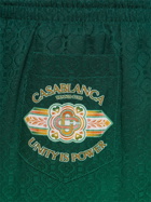 CASABLANCA - Unity Is Power Print Silk Shorts