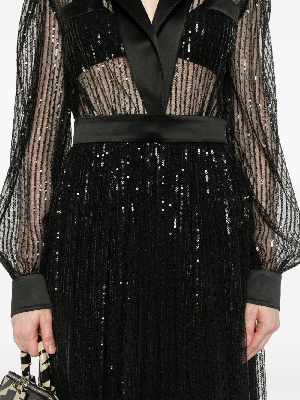 knee length dresses for ladies Rent Rotate Birger Christensen Black Sequin Midi Dress