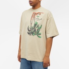 Palm Angels Men's Upside Down Palm T-Shirt in Beige/Green