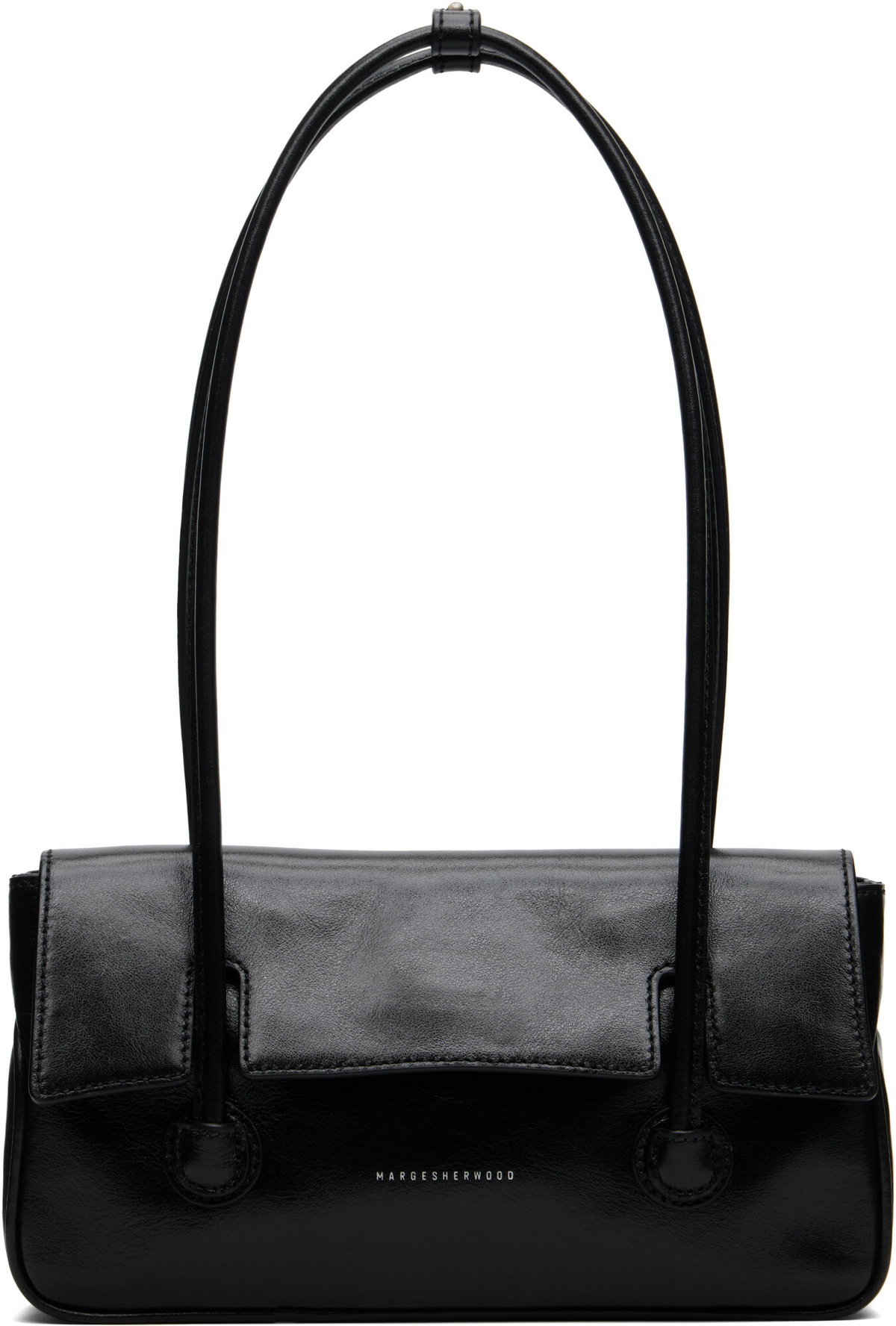 MARGESHERWOOD Black Flap Small Bag