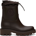 Moncler Brown Kickstream Rain Boots