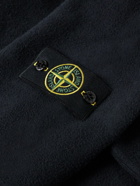 Stone Island - Wool-Trimmed Logo-Appliquéd Cotton-Blend Fleece Sweatshirt - Blue