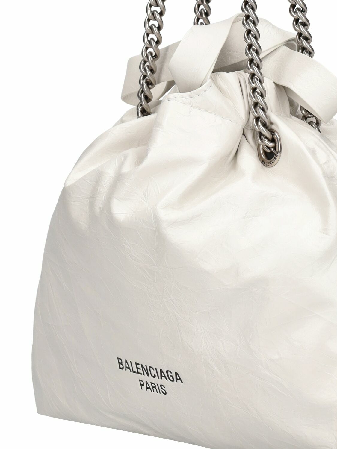 BALENCIAGA - Xs Crush Leather Tote Bag Balenciaga