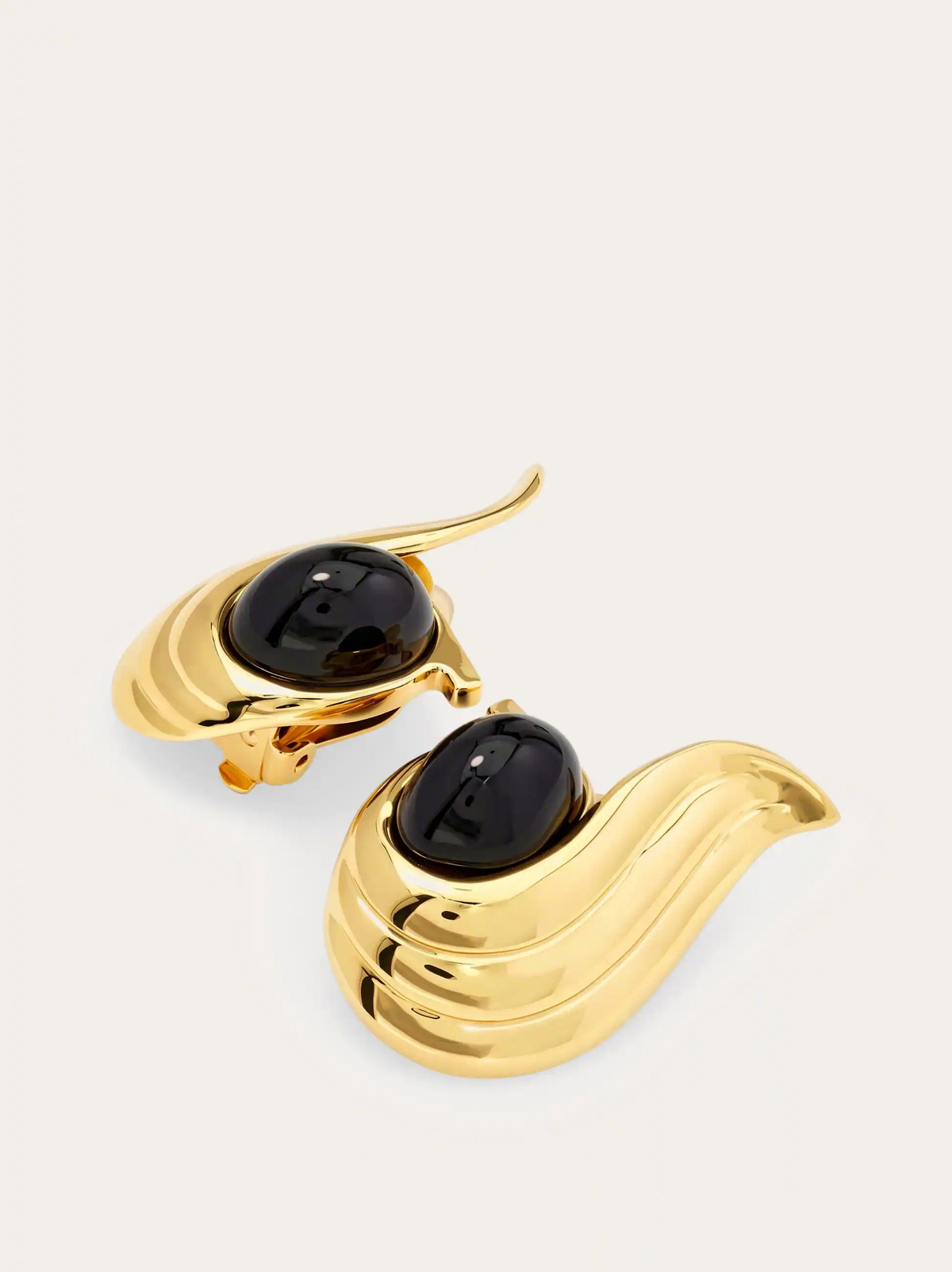 Ferragamo Womens Earrings with gems in Black