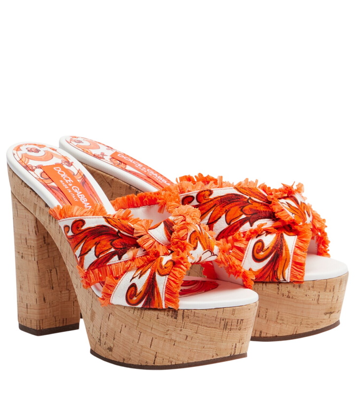 Photo: Dolce&Gabbana Majolica brocade platform sandals