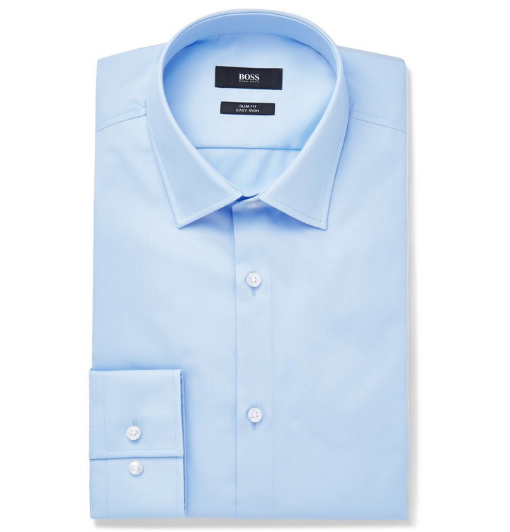 Photo: Hugo Boss - Blue Jenno Slim-Fit Cotton Oxford Shirt - Men - Blue