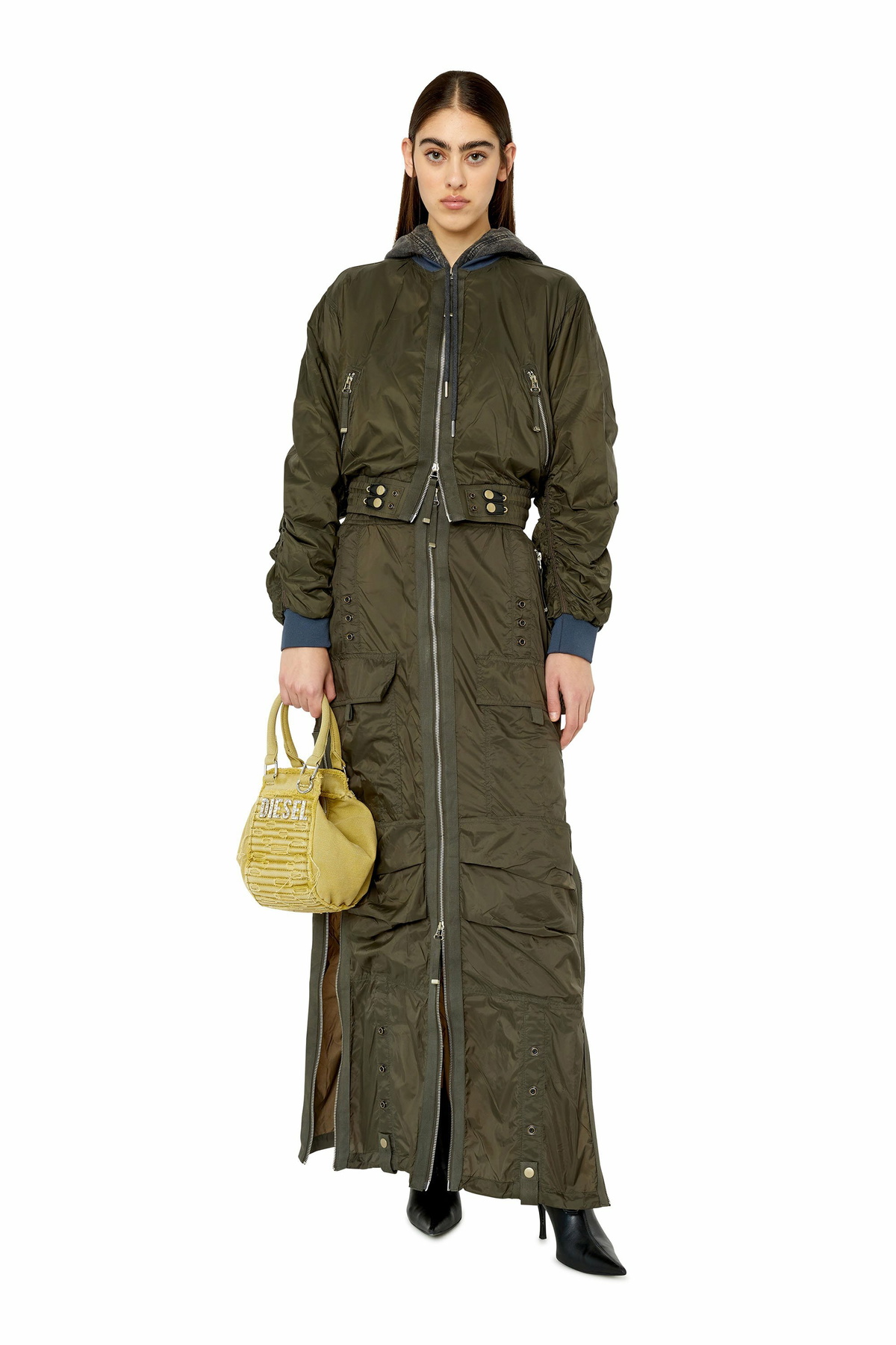 Diesel Bomber jacket in light nylon - Jackets Womens in Green