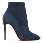 Christian Louboutin Blue Suede Eloise 100 Boots