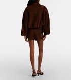 Nour Hammour Leontine suede shorts
