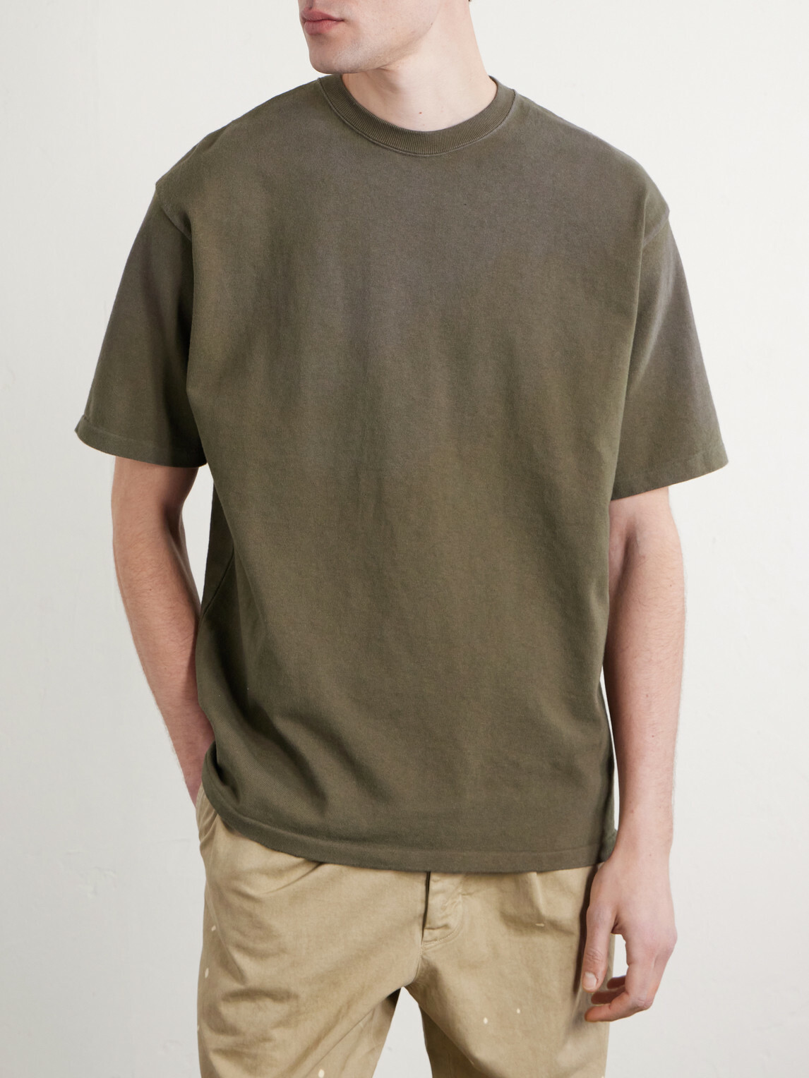 A.PRESSE - Vintage Cotton-Jersey T-Shirt - Green