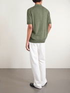 PIACENZA 1733 - Silk and Linen-Blend Polo Shirt - Green