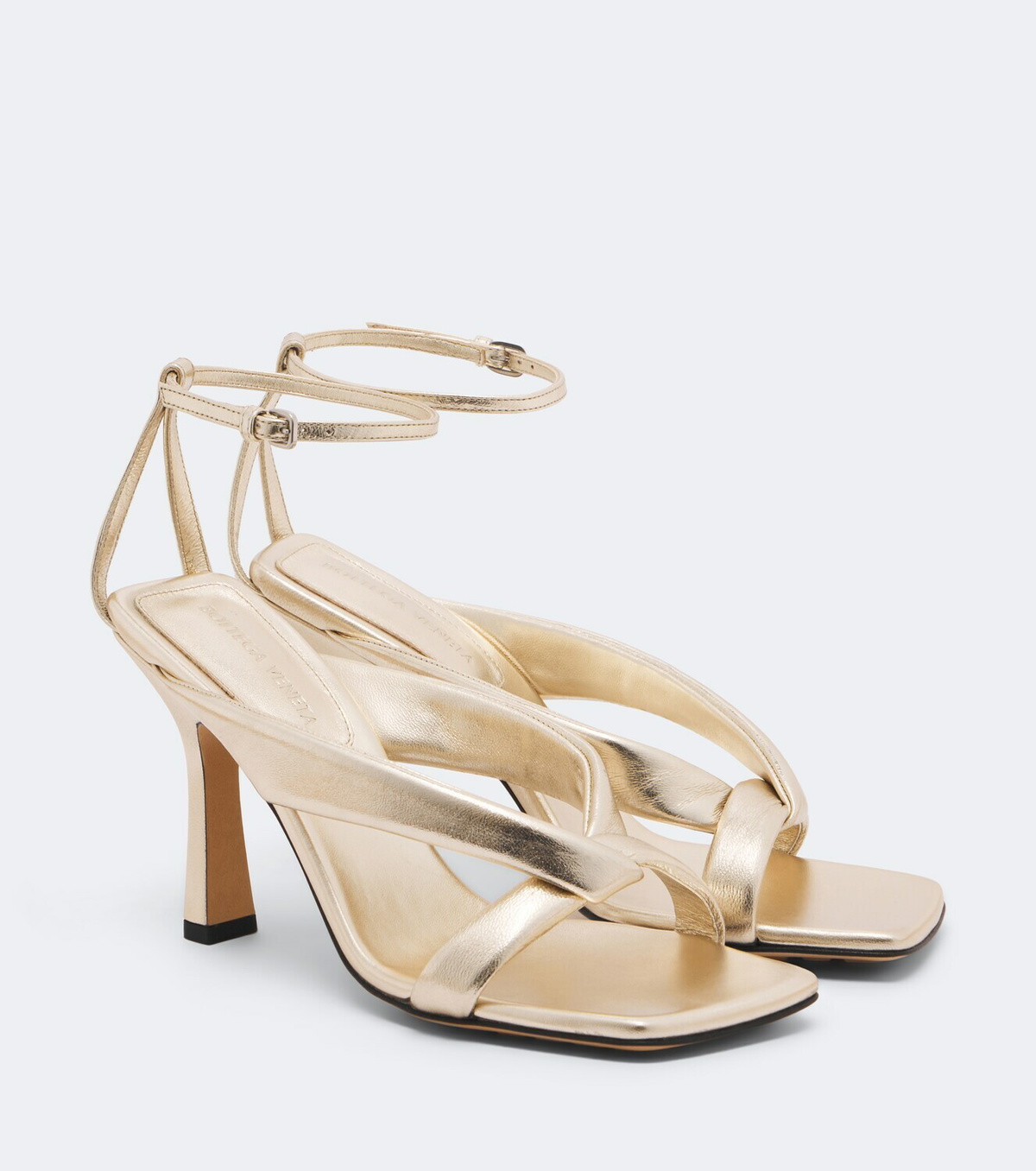 Bottega Veneta Riva metallic leather sandals