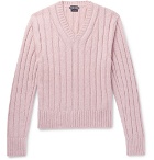 TOM FORD - Slim-Fit Ribbed Wool-Blend Sweater - Men - Pink