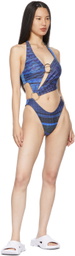 Louisa Ballou SSENSE Exclusive Black & Blue Sex Wax One-Piece Swimsuit