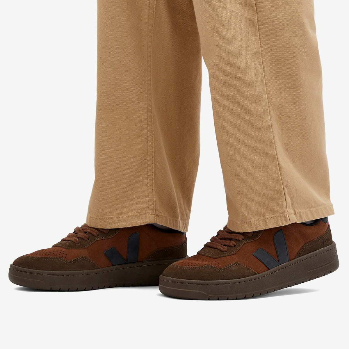 Veja Women's V-90 Suede Sneaker in Walnut Black VEJA