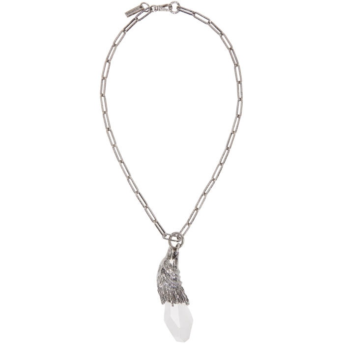 Photo: Prada SSENSE Exclusive Silver Bear Pendant Necklace