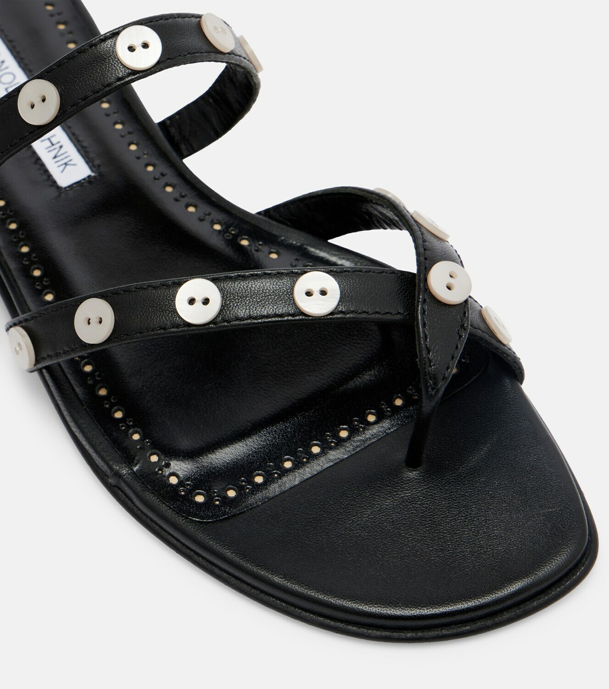 Manolo Blahnik Irafli embellished leather thong sandals