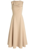 Roland Mouret Panelled Crepe Midi Dress Cream