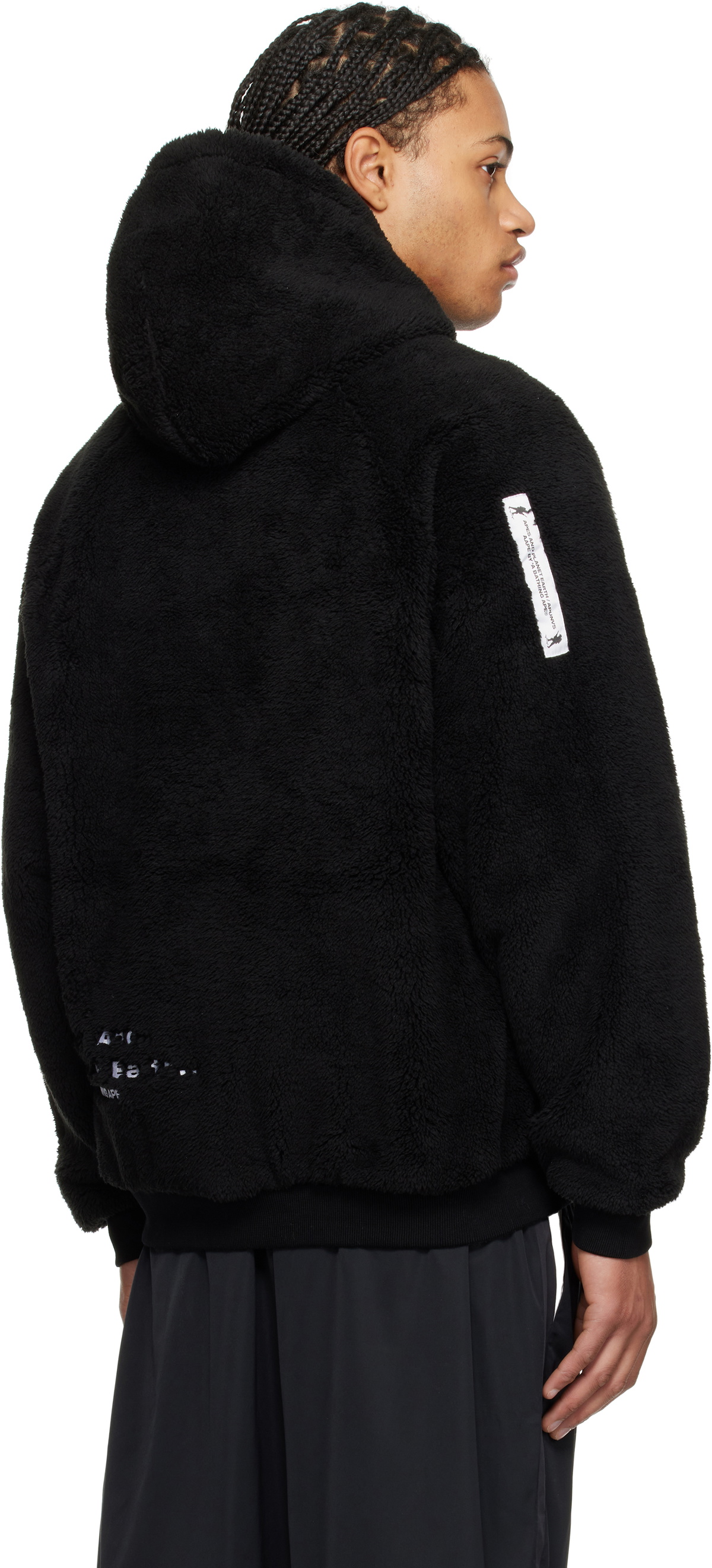AAPE by A Bathing Ape Black & Gray Moonface Logo Zip-Up
