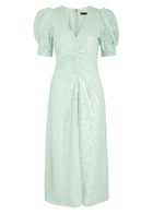 Rotate Birger Christensen Sequin-embellished Tulle Midi Dress Light Green