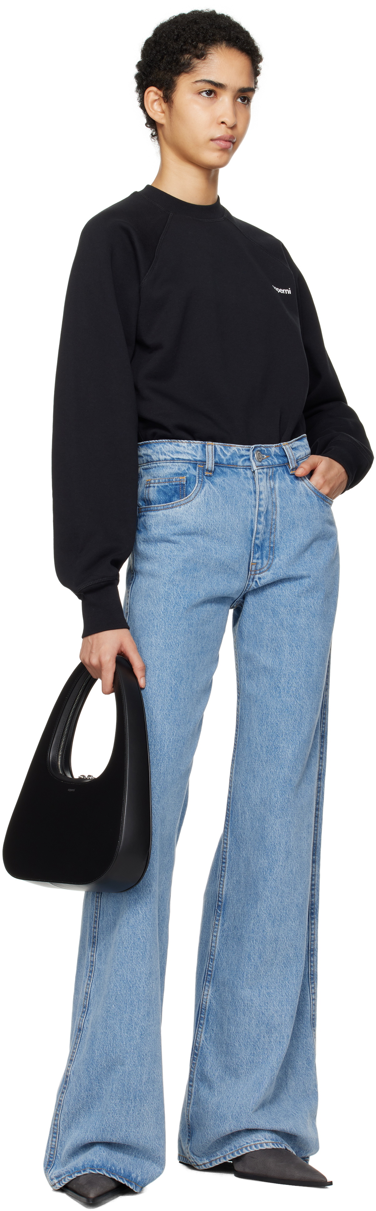 Coperni Black Crewneck Sweatshirt Bodysuit