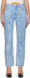 Stella McCartney Blue Crinkle Wash Jeans