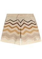 Sandbanks Striped Cotton Shorts Beige