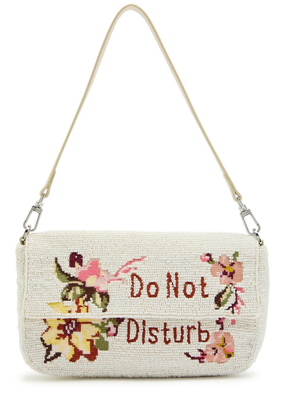 Photo: Staud Timmy Embroidered Beaded Shoulder bag - Pink - One Size