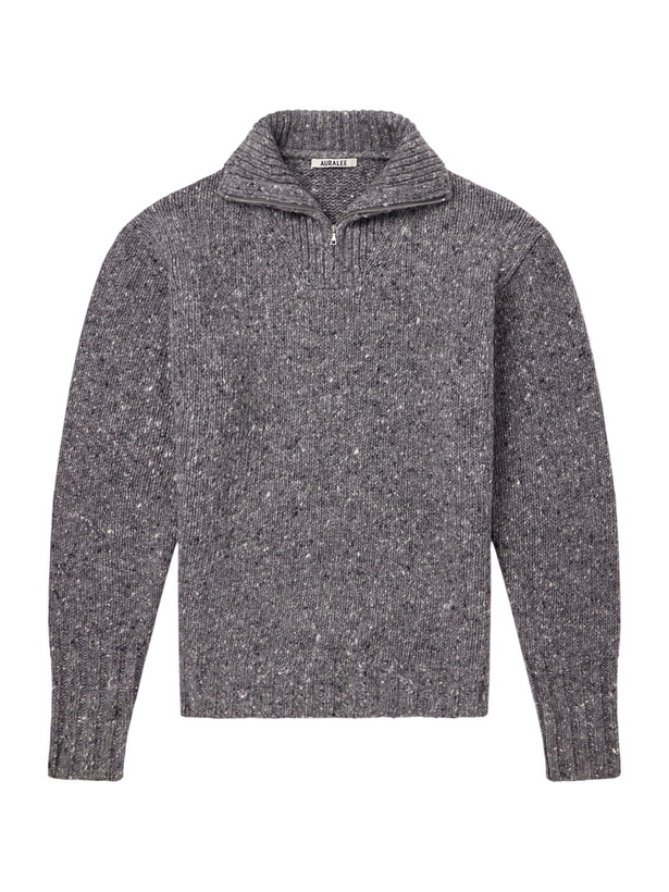 Photo: Auralee - Wool Half-Zip Sweater - Gray