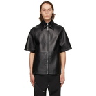 1017 ALYX 9SM Black Leather Double Collar Short Sleeve Shirt