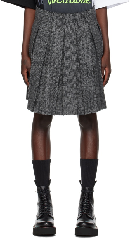 Photo: We11done Gray Pleated Midi Skirt
