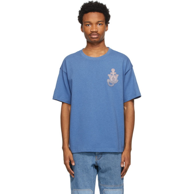 Photo: Moncler Genius 1 Moncler JW Anderson Blue Gradient Logo T-Shirt