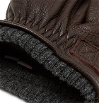 Hestra - Utsjö Fleece-Lined Full-Grain Leather and Wool-Blend Gloves - Men - Brown