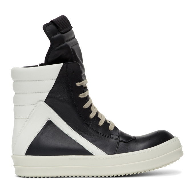 Photo: Rick Owens Black and White Geobasket Sneakers