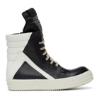 Rick Owens Black and White Geobasket Sneakers