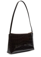 Mansur Gavriel Gaia Crocodile-effect Glossed Leather Shoulder bag - Chocolate - One Size