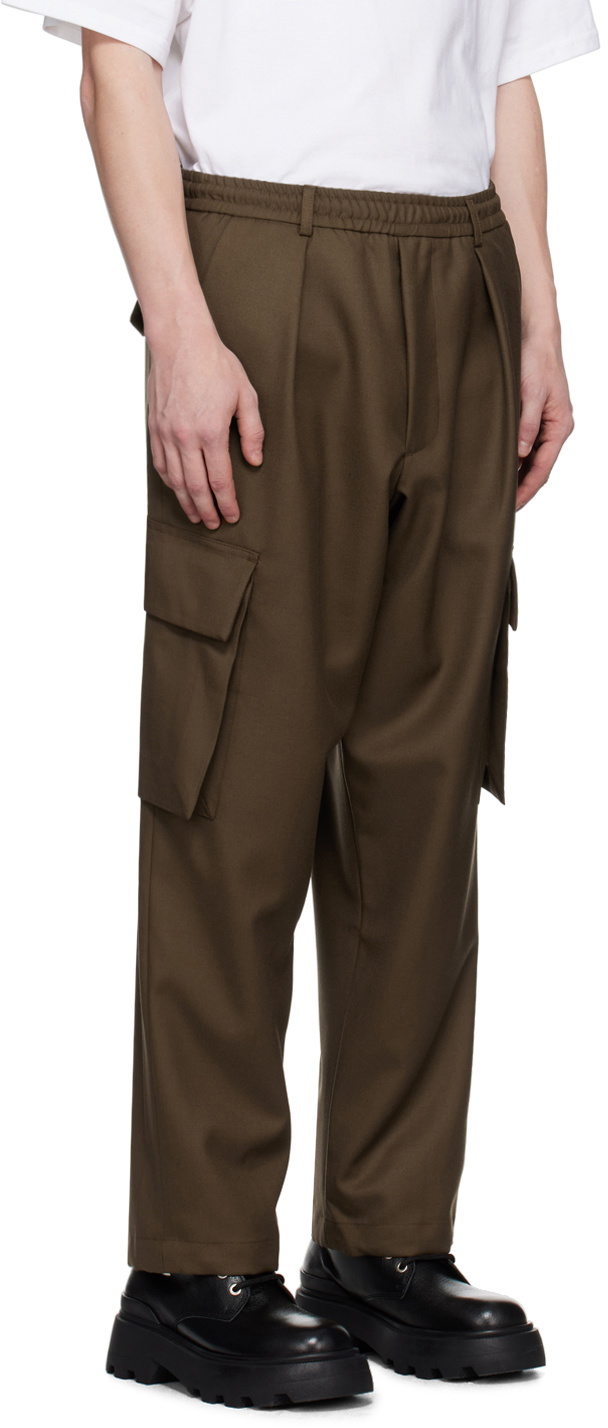 Lownn Brown Elasticized Cargo Pants