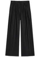 Faithfull The Brand Sofia Pleated Wide-leg Linen Trousers Black