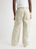 Bottega Veneta - Wide-Leg Crinkled Cotton-Blend Twill Trousers - Neutrals