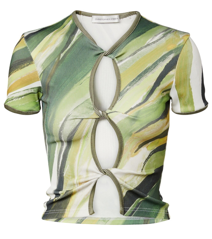 Photo: Christopher Esber Printed ribbed-knit jersey top
