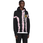 Palm Angels Black and Pink Tie-Dye Butterfly Hoodie