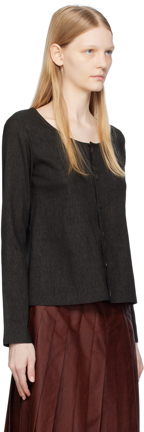UMBER POSTPAST Brown Mud-Dyed Cardigan
