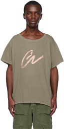Greg Lauren Khaki 'GL' T-Shirt