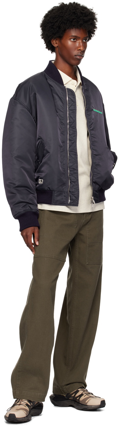 Kijun Navy Embroidered Logo MA-1 Bomber Jacket