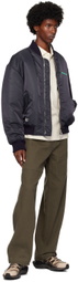 Kijun Navy Embroidered Logo MA-1 Bomber Jacket