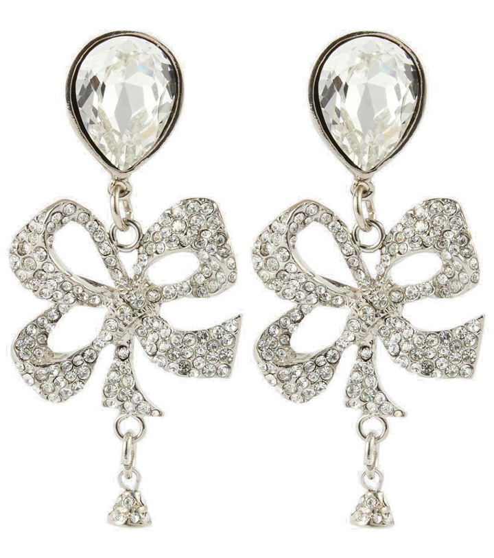 Photo: Alessandra Rich Bow-detail embellished drop earrings