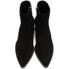 Saint Laurent Black Suede Lukas Boots